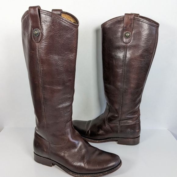 Vintage Frye knee hi riding boots 5.5 Mexico leather - Picture 1 of 11